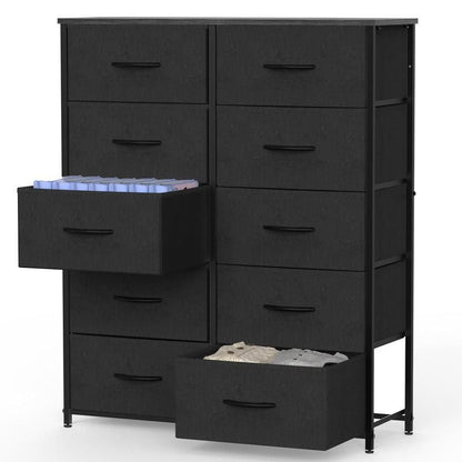 Bedside Table For Bedroom With 10 Fabric Drawers Storage Cabinet Steel Frame Closet For Clothes Storage Display Cabinet - Renee Lane Company