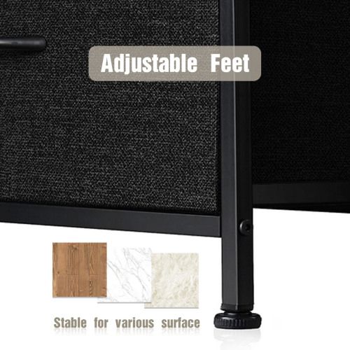 Bedside Table For Bedroom With 10 Fabric Drawers Storage Cabinet Steel Frame Closet For Clothes Storage Display Cabinet - Renee Lane Company