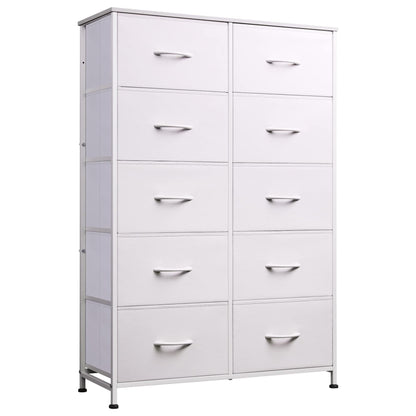 Bedside Table For Bedroom With 10 Fabric Drawers Storage Cabinet Steel Frame Closet For Clothes Storage Display Cabinet - Renee Lane Company