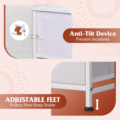 Bedside Table For Bedroom With 10 Fabric Drawers Storage Cabinet Steel Frame Closet For Clothes Storage Display Cabinet - Renee Lane Company