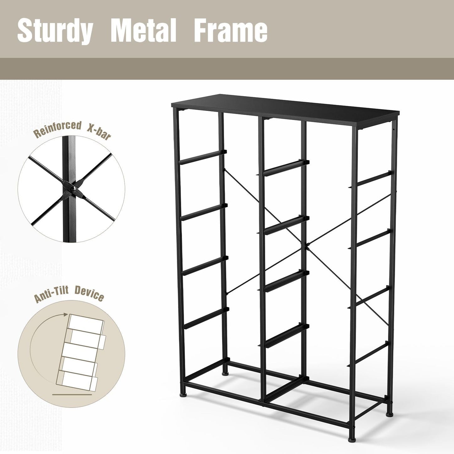 Bedside Table For Bedroom With 10 Fabric Drawers Storage Cabinet Steel Frame Closet For Clothes Storage Display Cabinet - Renee Lane Company