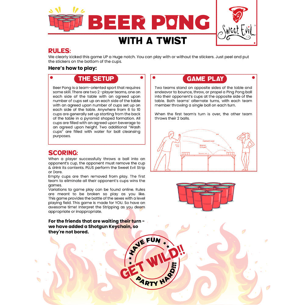 Beer Pong Set - Drinking Game Beer Pong - Renee Lane Company