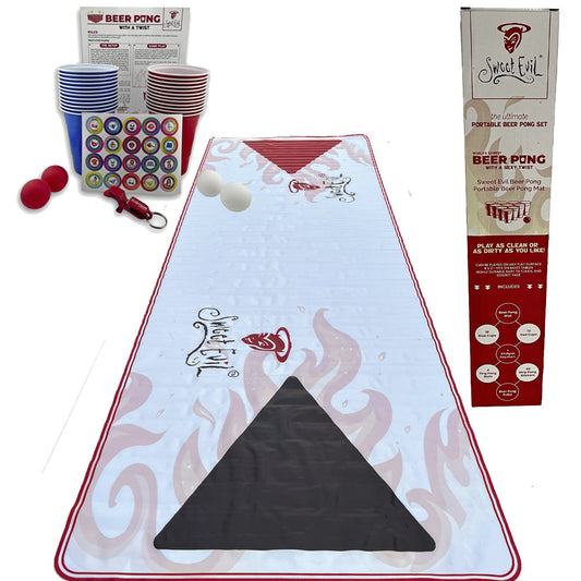 Beer Pong Table Mat Drinking Game - Strip Beer Pong - Renee Lane Company
