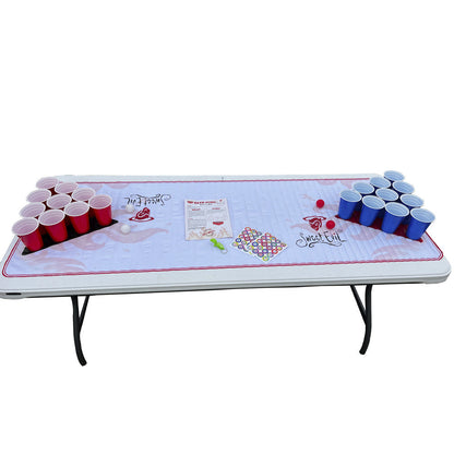 Beer Pong Table Mat Drinking Game - Strip Beer Pong - Renee Lane Company