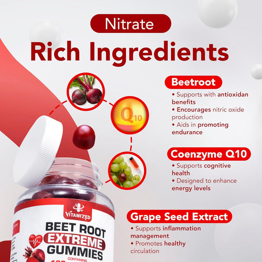 Beet Root Extreme Gummies with CoQ10, 60 Count - Renee Lane Company
