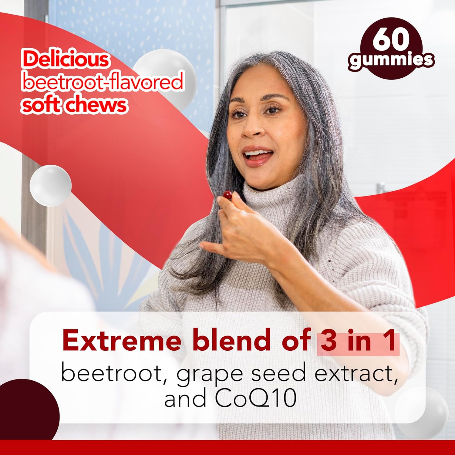 Beet Root Extreme Gummies with CoQ10, 60 Count - Renee Lane Company
