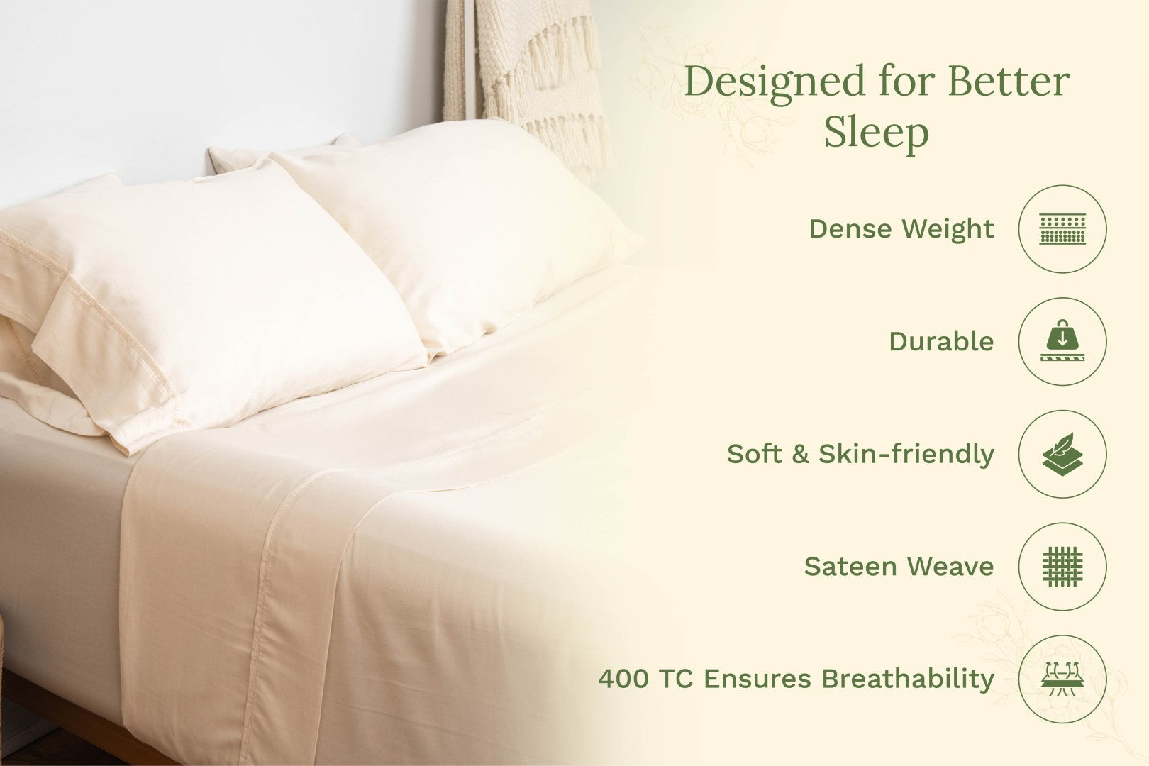 Pure white pillowcases on bed, soft fabric with visible seams