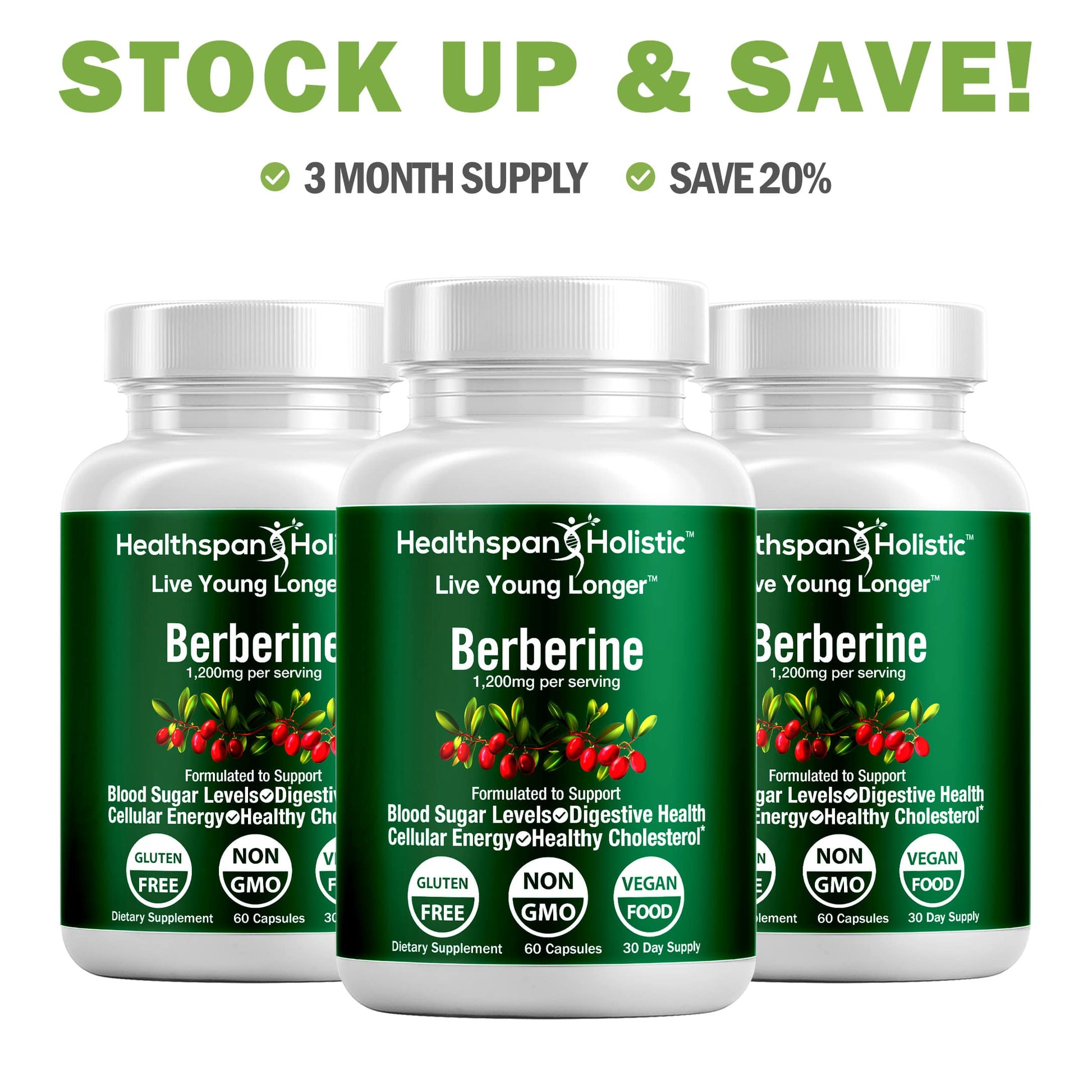 Berberine 60 Capsules - Renee Lane Company
