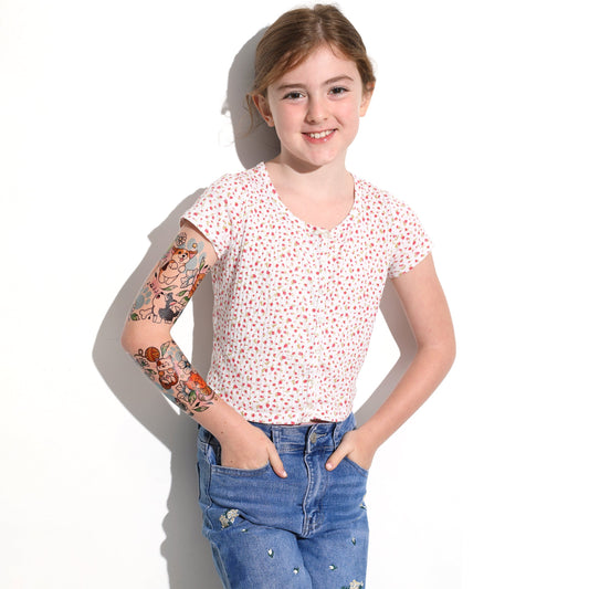 Best Furiends Full Sleeve Tattoo - Temporary Kids Tattoo Sleeve - Renee Lane Company