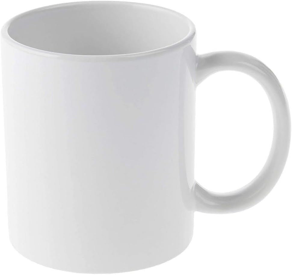 Beveled Blank, Ceramic-Coated, Dishwasher & Microwave Safe Mug to Decorate, Mug Press & Infusible Ink Compatible,12 Oz Sublimation, Ideal for Crafts and Printing, 2 Count, White - Renee Lane Company