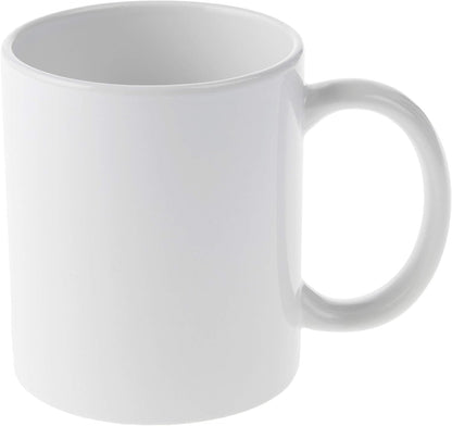 Beveled Blank, Ceramic-Coated, Dishwasher & Microwave Safe Mug to Decorate, Mug Press & Infusible Ink Compatible,12 Oz Sublimation, Ideal for Crafts and Printing, 2 Count, White - Renee Lane Company