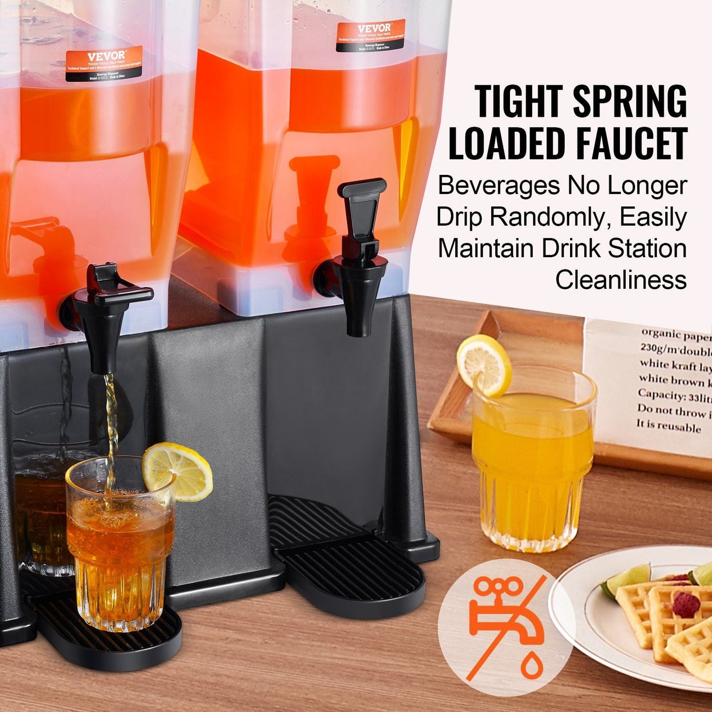 Beverage Dispenser, 3 Gallon x 2 Drink Dispensers for Parties, Plastic Juice Dispenser with Stand Spigot Lid, Iced Tea Lemonade Juice Water Dispenser, for Restaurants, Hotels, Parties - Renee Lane Company