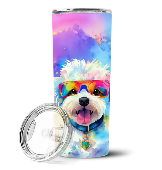 Bichon Frise Hippie Dawg Stainless Steel Skinny Tumbler Vacuum Double Walled Reusable Insulated Tumbler Travel Cup for Coffee Cocktails Gift with Lid, 20 oz - Renee Lane Company