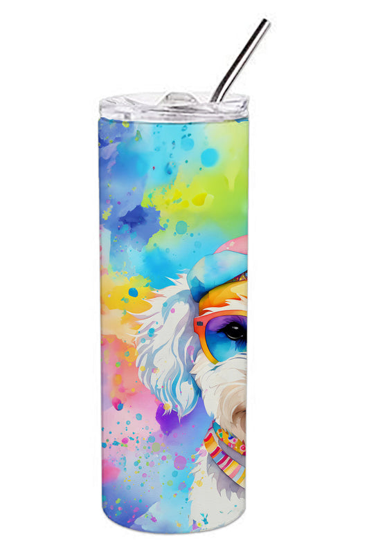 Bichon Frise Hippie Dawg Stainless Steel Skinny Tumbler Vacuum Double Walled Reusable Insulated Tumbler Travel Cup for Coffee Cocktails Gift with Lid, 20 oz - Renee Lane Company
