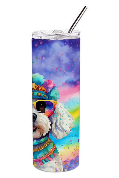 Bichon Frise Hippie Dawg Stainless Steel Skinny Tumbler Vacuum Double Walled Reusable Insulated Tumbler Travel Cup for Coffee Cocktails Gift with Lid, 20 oz - Renee Lane Company