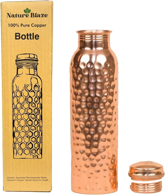 Billion Deals Copper Hammered Ayurvedic Water Bottle Sport Fitness Yoga Leak Proof - 1000ML - Renee Lane Company