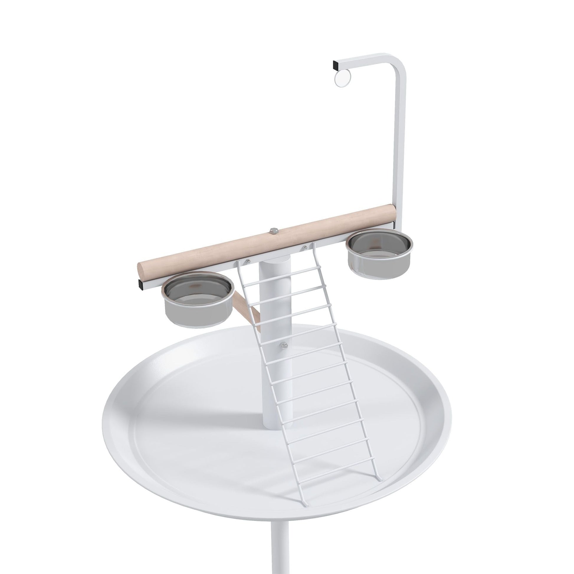 Bird Stand with Wheels, Perches, Feed Bowls, Round Tray for Parrot - Renee Lane Company
