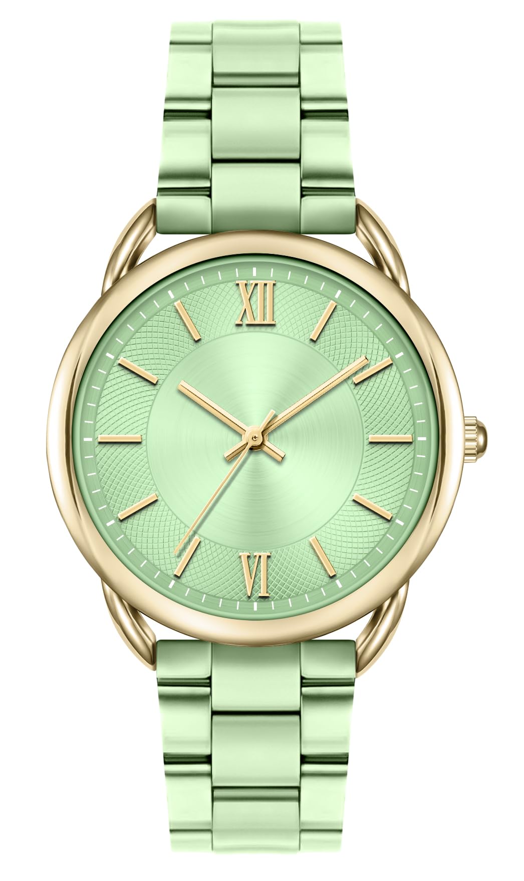 Bisley Womens Gold Watch Mint Metal Bracelet Watch Three Hand Analog Watch - Renee Lane Company