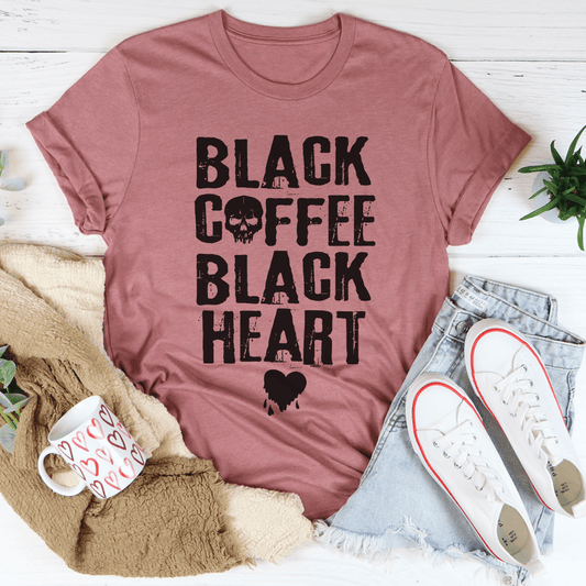 Black Coffee Black Heart T-Shirt - Renee Lane Company
