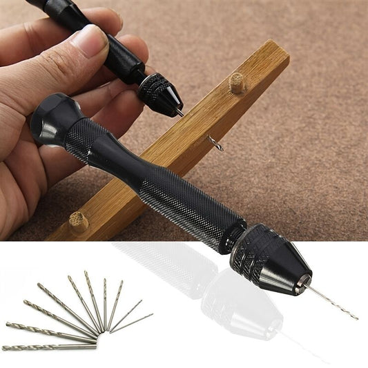 Black Hand Twist Drill 0.3-3.4mm Vajra Bodhi Woodworking Drilling Manual Punching Tool Twist Drill Set - Renee Lane Company