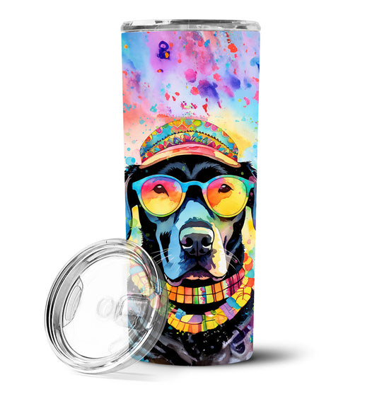 Black Labrador Hippie Dawg Stainless Steel Skinny Tumbler Vacuum Double Walled Reusable Insulated Tumbler Travel Cup for Coffee Cocktails Gift with Lid, 20 oz - Renee Lane Company