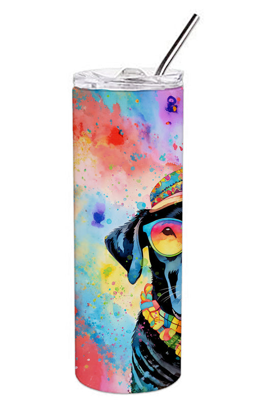 Black Labrador Hippie Dawg Stainless Steel Skinny Tumbler Vacuum Double Walled Reusable Insulated Tumbler Travel Cup for Coffee Cocktails Gift with Lid, 20 oz - Renee Lane Company