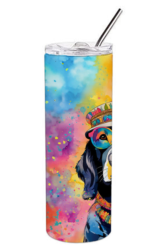 Black Labrador Hippie Dawg Stainless Steel Skinny Tumbler Vacuum Double Walled Reusable Insulated Tumbler Travel Cup for Coffee Cocktails Gift with Lid, 20 oz - Renee Lane Company