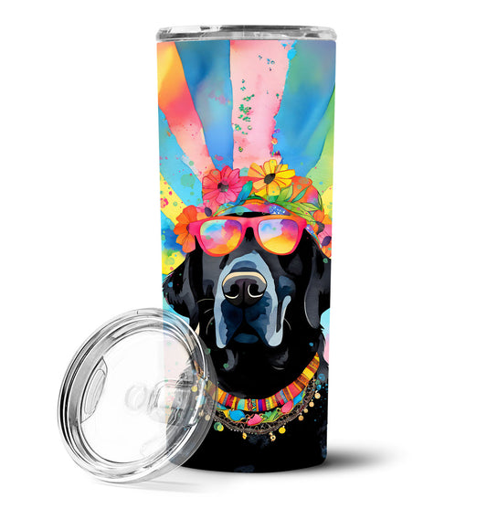 Black Labrador Hippie Dawg Stainless Steel Skinny Tumbler Vacuum Double Walled Reusable Insulated Tumbler Travel Cup for Coffee Cocktails Gift with Lid, 20 oz - Renee Lane Company