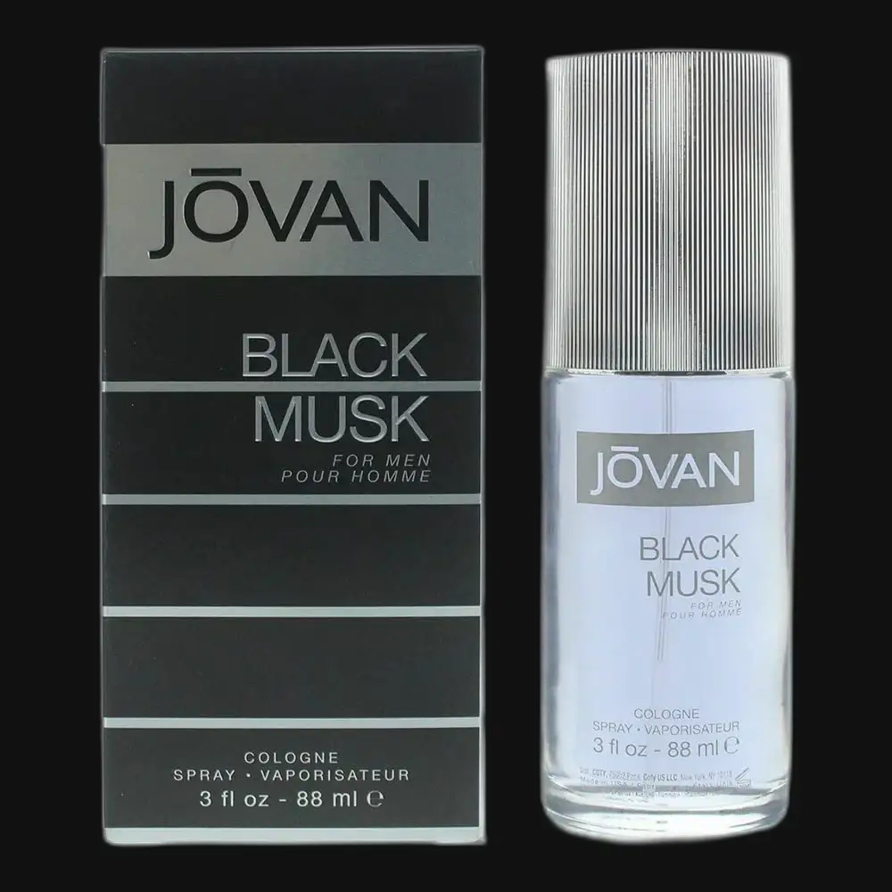 Jovan Black Musk men's cologne spray bottle with box, 3 fl oz (88 ml)