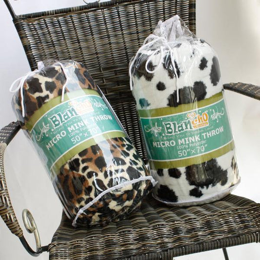 Blancho Bedding - [Animal Dalmatian] Micro Mink Throw Blanket 14.5 OZ filling (50 by 70 inches) - Renee Lane Company