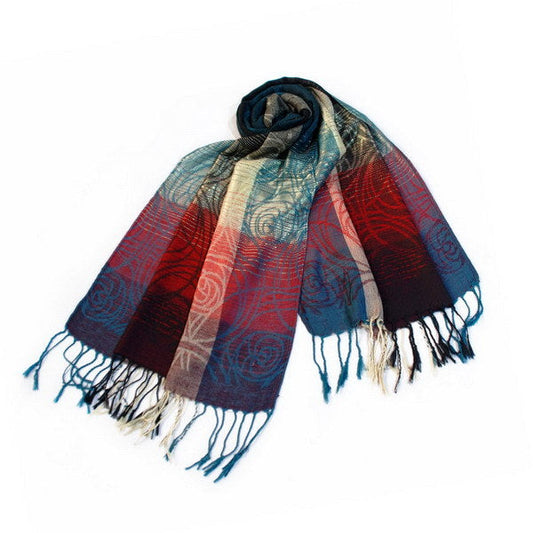 Blancho Bedding -Pa-a09-3 Moon & Stars & Roses Elegant Fashion Smooth Touch Tassel Ends Pashmina/Shawl/Scarf - Renee Lane Company