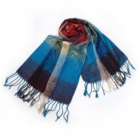 Blancho Bedding -Pa-a09-5 Moon & Stars & Roses Elegant Fashion Smooth Touch Tassel Ends Pashmina/Shawl/Scarf - Renee Lane Company