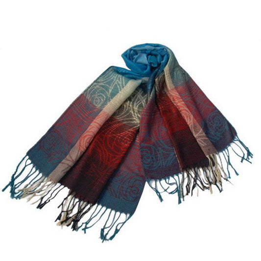Blancho Bedding -Pa-a09-6 Moon & Stars & Roses Elegant Fashion Smooth Touch Tassel Ends Pashmina/Shawl/Scarf - Renee Lane Company