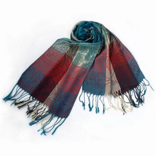 Blancho Bedding -Pa-a09-7 Moon & Stars & Roses Elegant Fashion Smooth Touch Tassel Ends Pashmina/Shawl/Scarf - Renee Lane Company