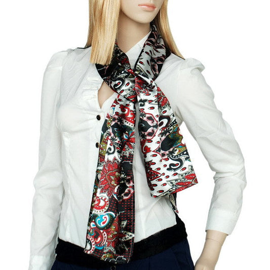 Blando Black & Blue Distinctive Stylish Paisley Pattern Fashion Soft Silky Scarf/Wrap/Shawl(Small) - Renee Lane Company