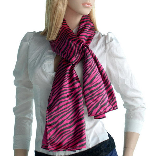 Blando Fushcia Funky Zebra Animal Pattern super soft Silk Scarf/Wrap/Shawl(Large) - Renee Lane Company