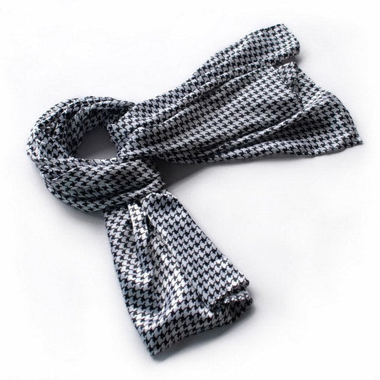 Blando Graceful Black & White Plover Design Silk Scarf/Wrap/Shawl(Small) - Renee Lane Company