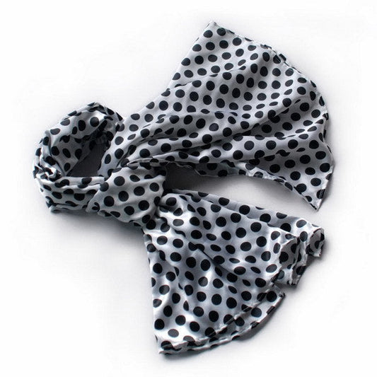 Blando Lovely Black Spots & White Base Design Super Soft Silk Scarf/Wrap/Shawl(Large) - Renee Lane Company