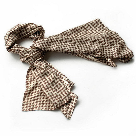 Blando Nobel Brown Plover Design Super Soft Silk Scarf/Wrap/Shawl(Small) - Renee Lane Company