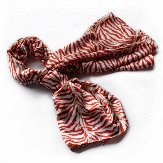Blando Red Funky Zebra Animal Pattern super soft Silk Scarf/Wrap/Shawl(Large) - Renee Lane Company
