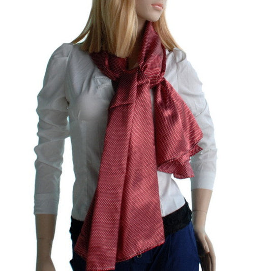 Blando Red Small Cute Dot Design Campus Style Silk Scarf/Wrap/Shawl(Small) - Renee Lane Company