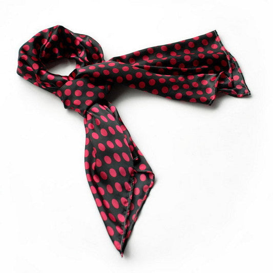 Blando Red Spots & Black Base Lovely Super Soft Silk Scarf/Wrap/Shawl(Small) - Renee Lane Company