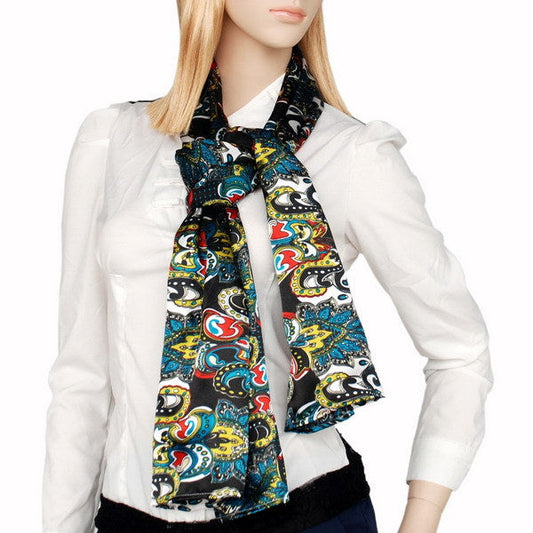 Blando Sea Green Distinctive Stylish Paisley Pattern Fashion Soft Silky Scarf/Wrap/Shawl(Small) - Renee Lane Company