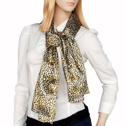 Blando Tangerine Elegant Leopard Print Comfy Silky Scarf/Wrap/Shawl(Small) - Renee Lane Company