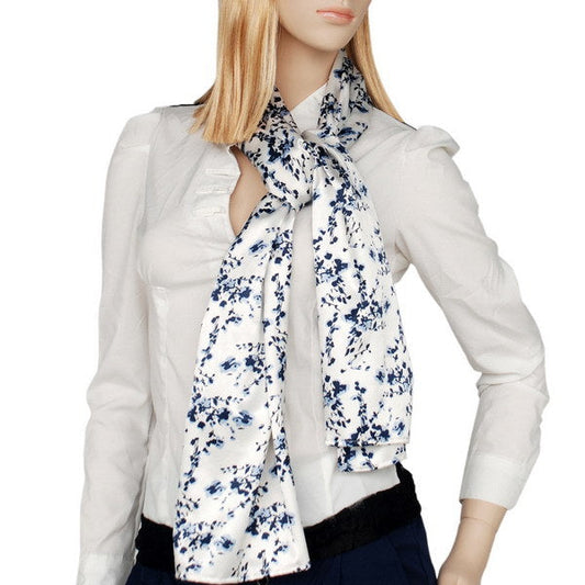 Blando White Plum Blossom Chinese Style Noble Elegant Soft Natural Silky Scarf/Wrap/Shawl(Small) - Renee Lane Company