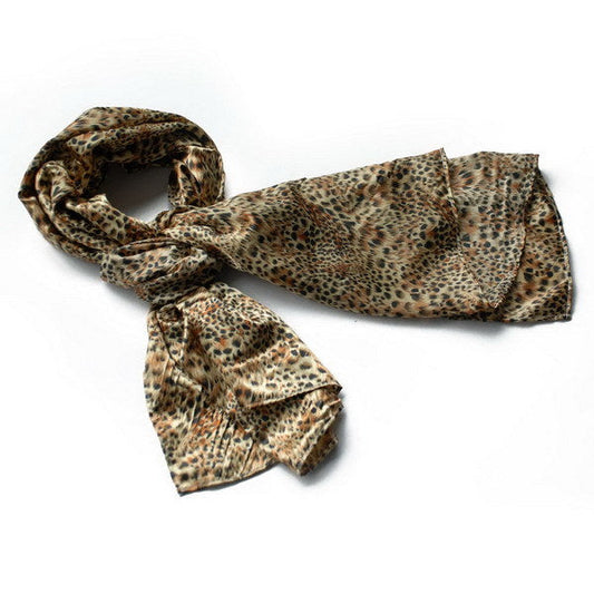 Blando Wild Leopard Color Funky Exquisitely Soft Silky Scarf/Wrap/Shawl(Small) - Renee Lane Company