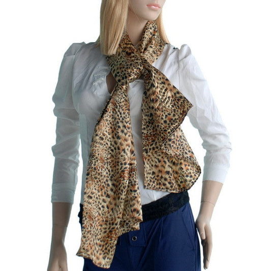 Blando Wild Leopard Color Funky Exquisitely Soft Silky Scarf/Wrap/Shawl(Small) - Renee Lane Company