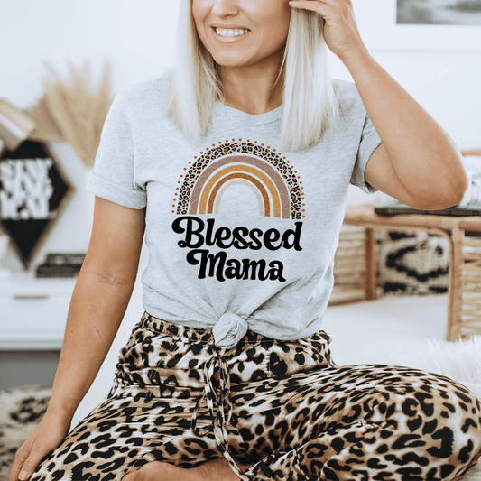Blessed Mama Boho Rainbow T-Shirt - Renee Lane Company