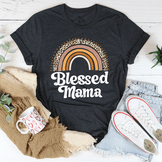 Blessed Mama Boho Rainbow T-Shirt - Renee Lane Company