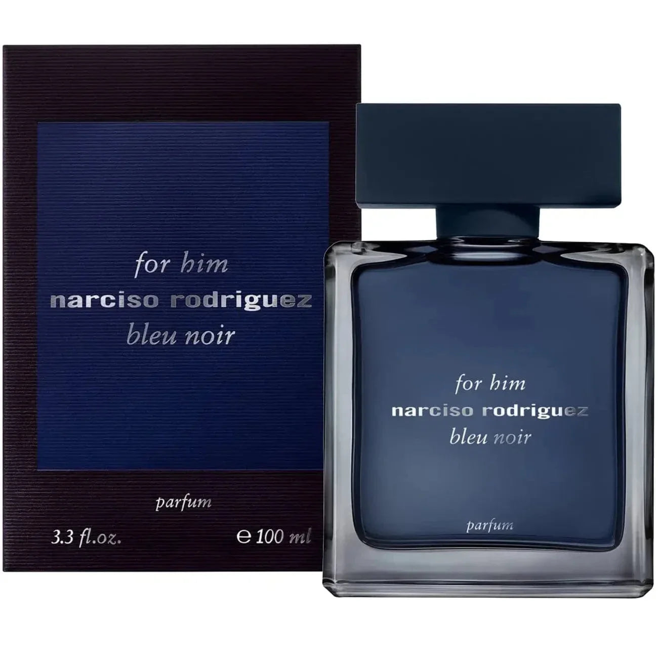 Bleu Noir by Narciso Rodriguez parfum spray set: dark blue bottle with box